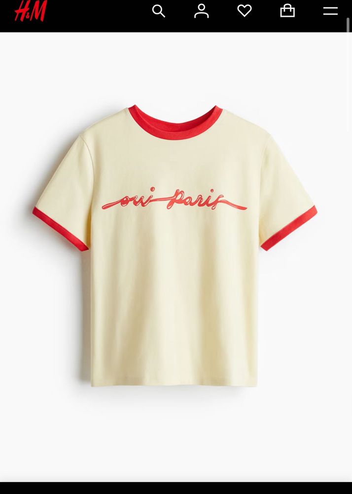 H&amp;M tee "Oui Paris" Ringer Tshirt