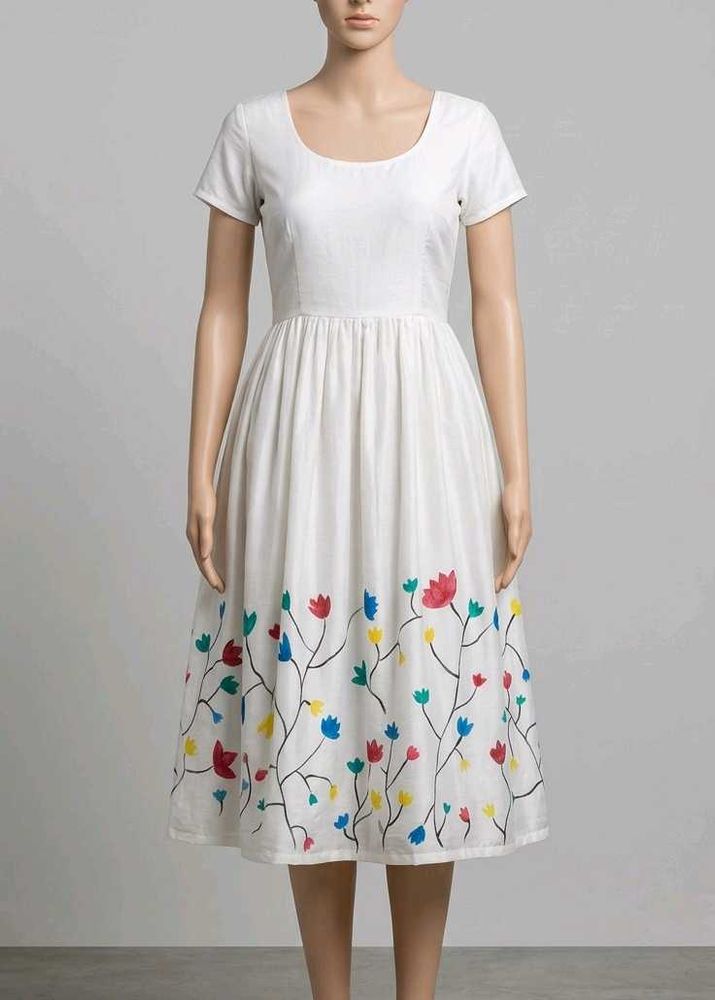 white painted dress
