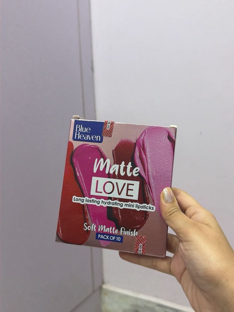 Blue Heaven Matte Love Mini Lipsticks Pack of 10