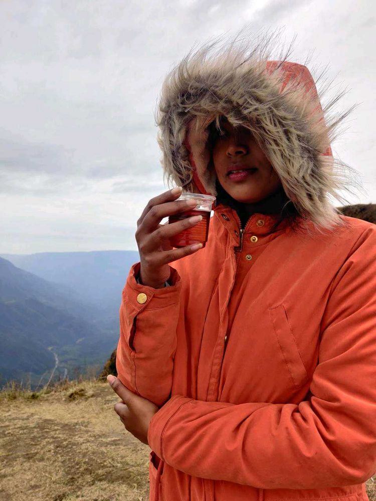 Max Orange Winter Jacket with Fur Hood