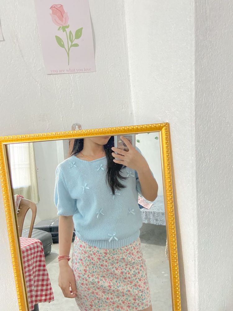 SALE:- Cute Blue Bow Sweater