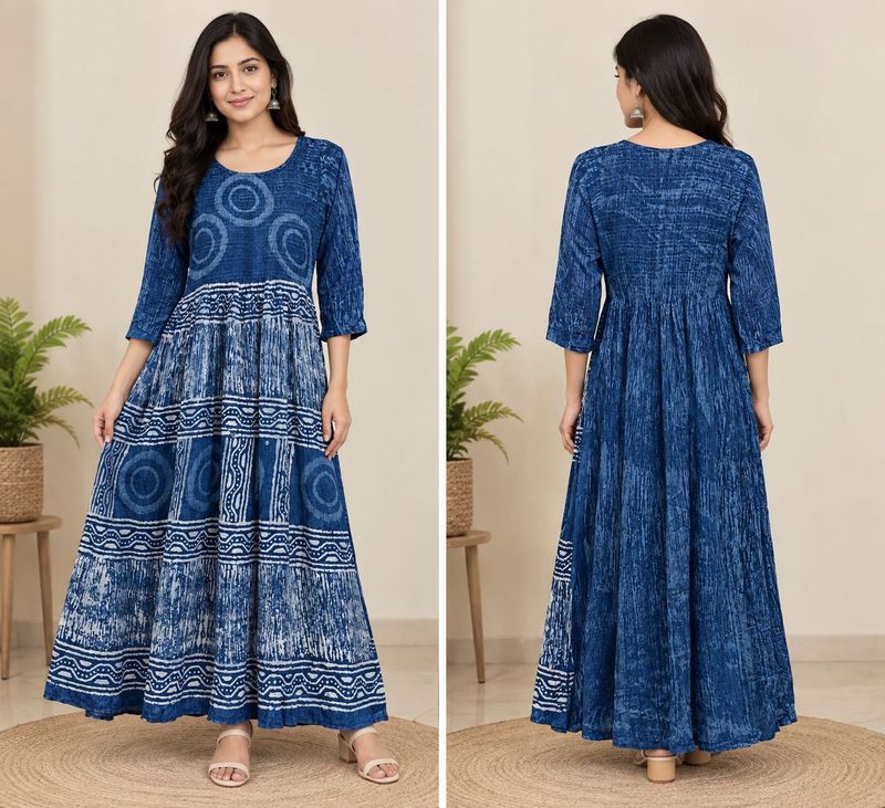 Blue Indigo Maxi Dress