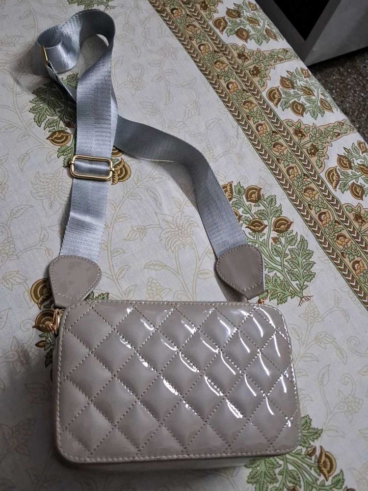 Quilted Patent Crossbody Bag