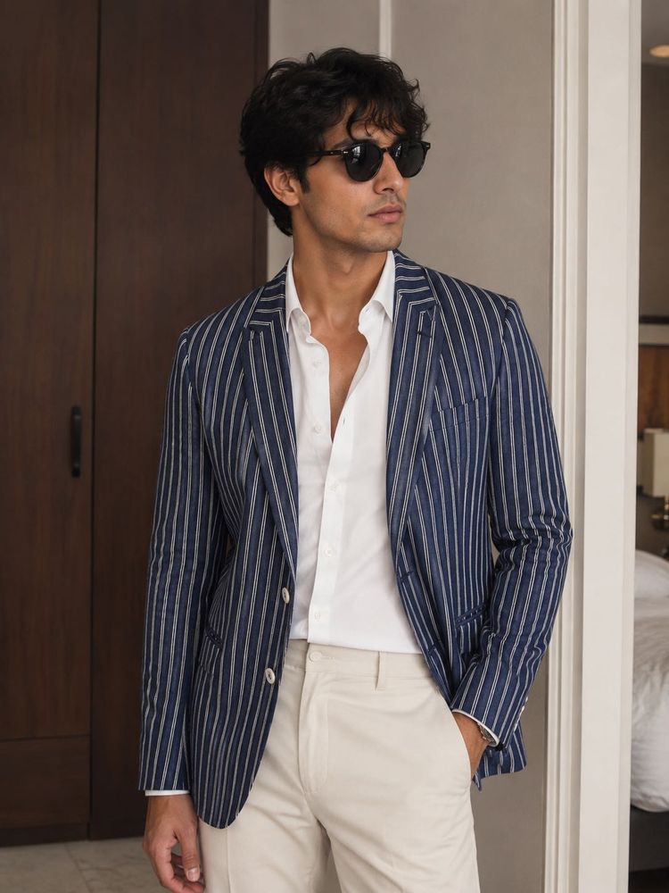 Men's Striped Blazer