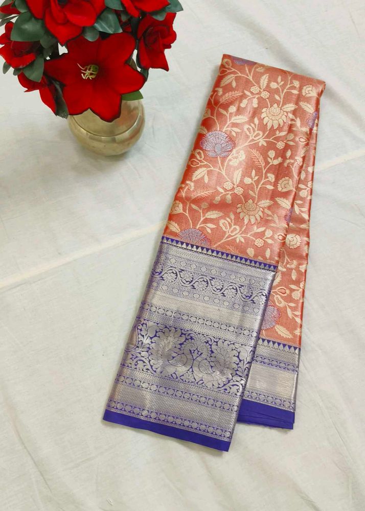 beautiful Colour combination Brocade pattu saree