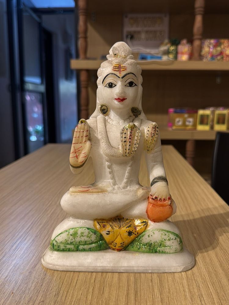 Lord Shiva Pure White Marble Idol