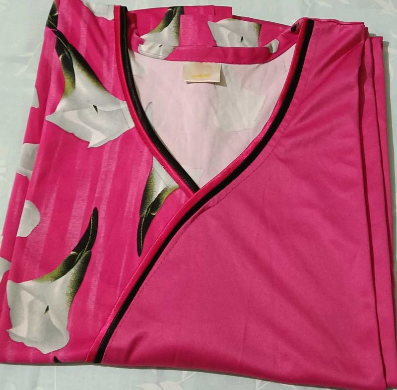 Vibrant Pink Floral Nightgown