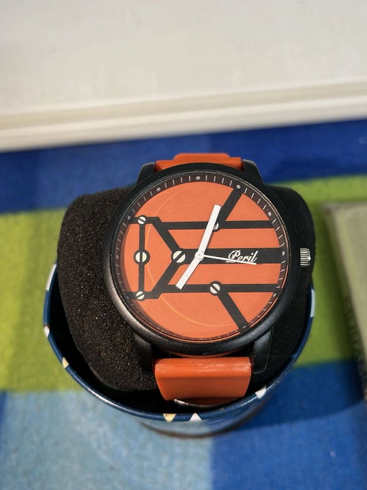 Peril Orange Circuit Board Watch