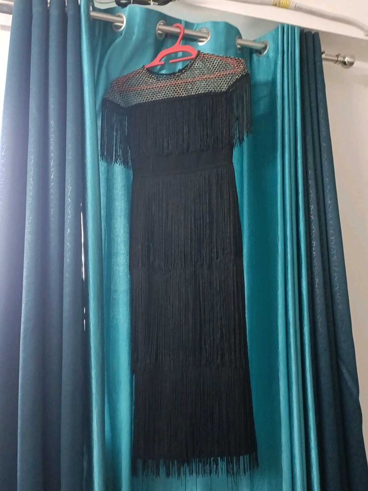Black Fringe Dress