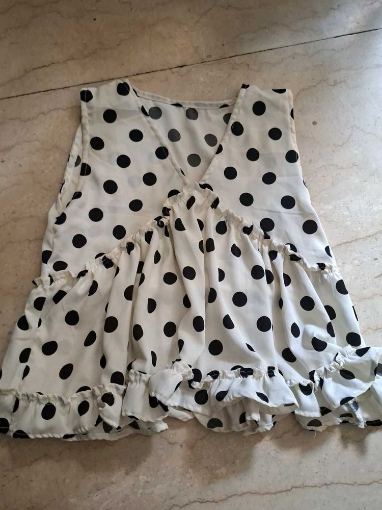polka dot peplum tops