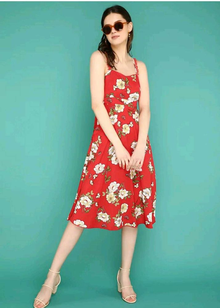 🍂🍁Red Floral Sundress