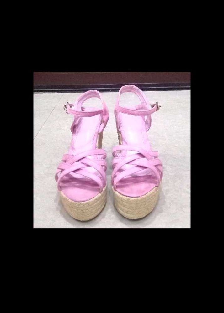 Pink Platform Wedge Sandals