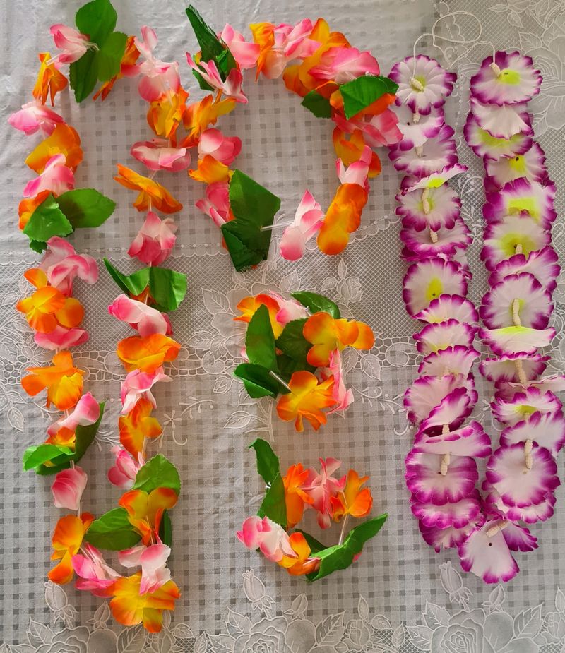 For HIM &amp; HER - Hawaiian Party Flower Garland Set