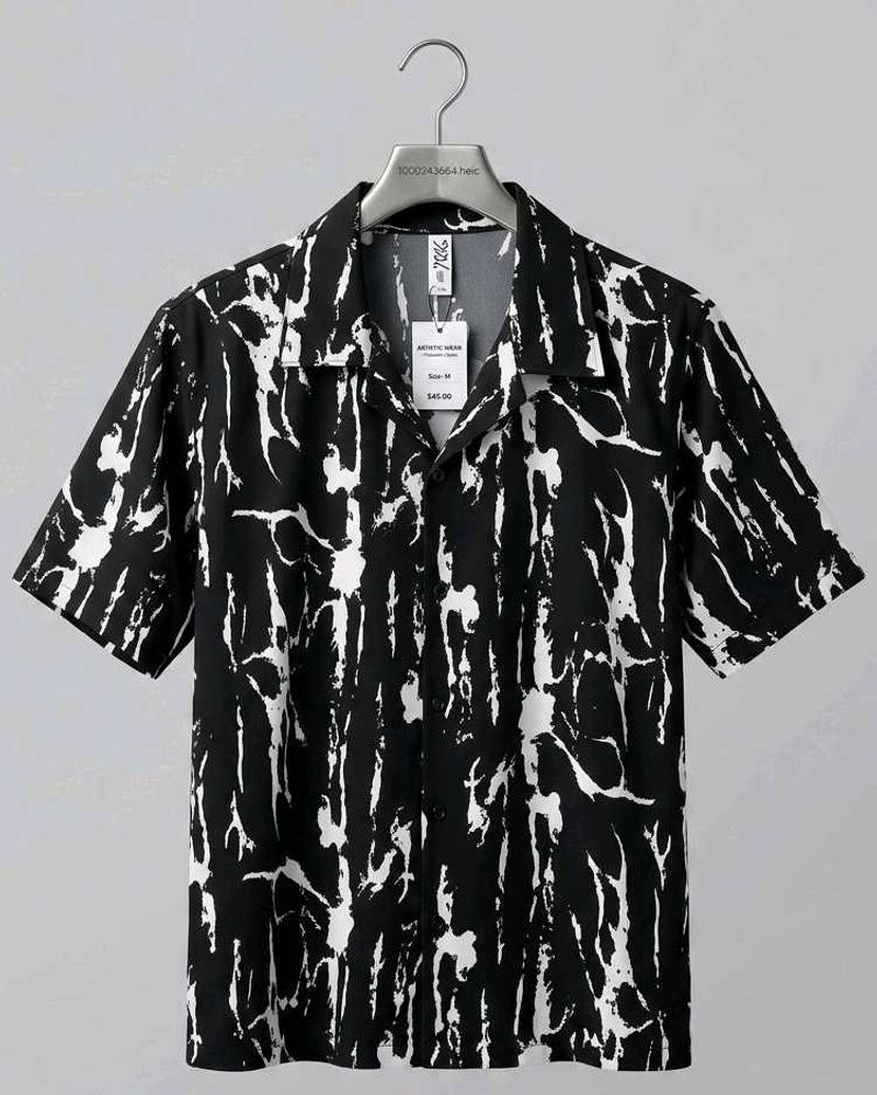 women's Black &amp; White Abstract Print three quarter