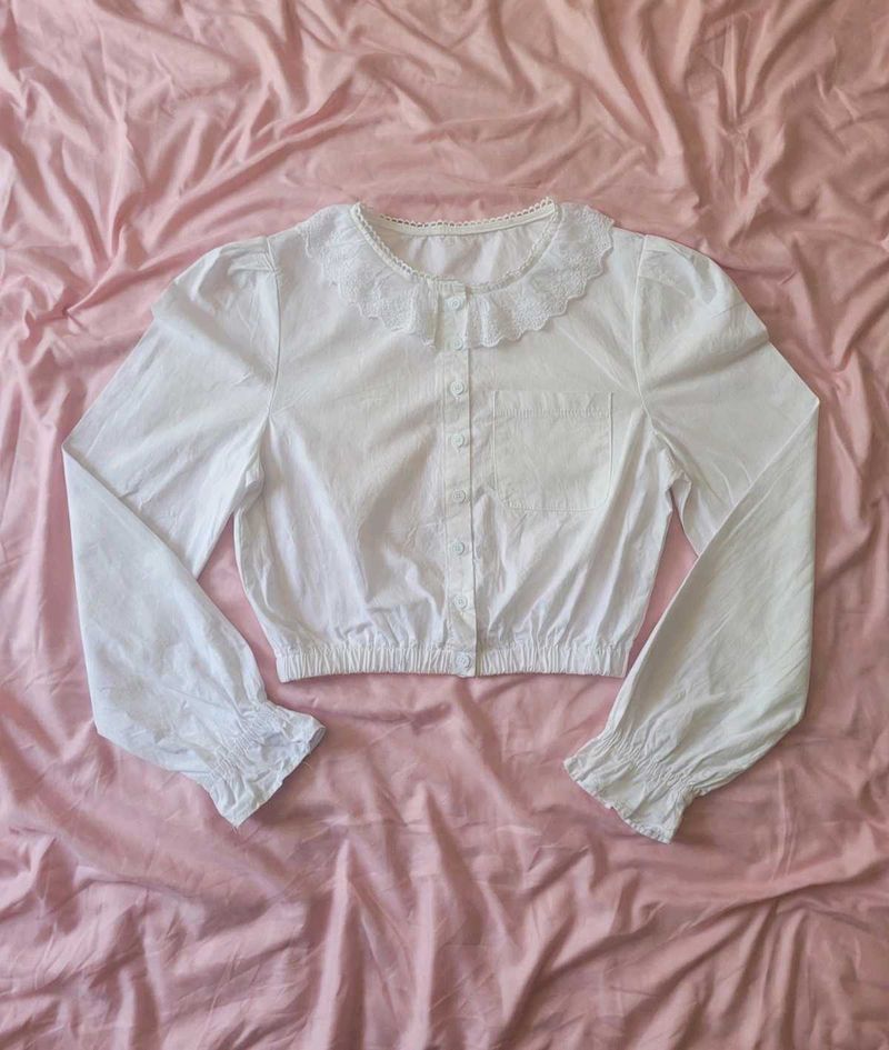 Cute White Puff Sleeve Blouse