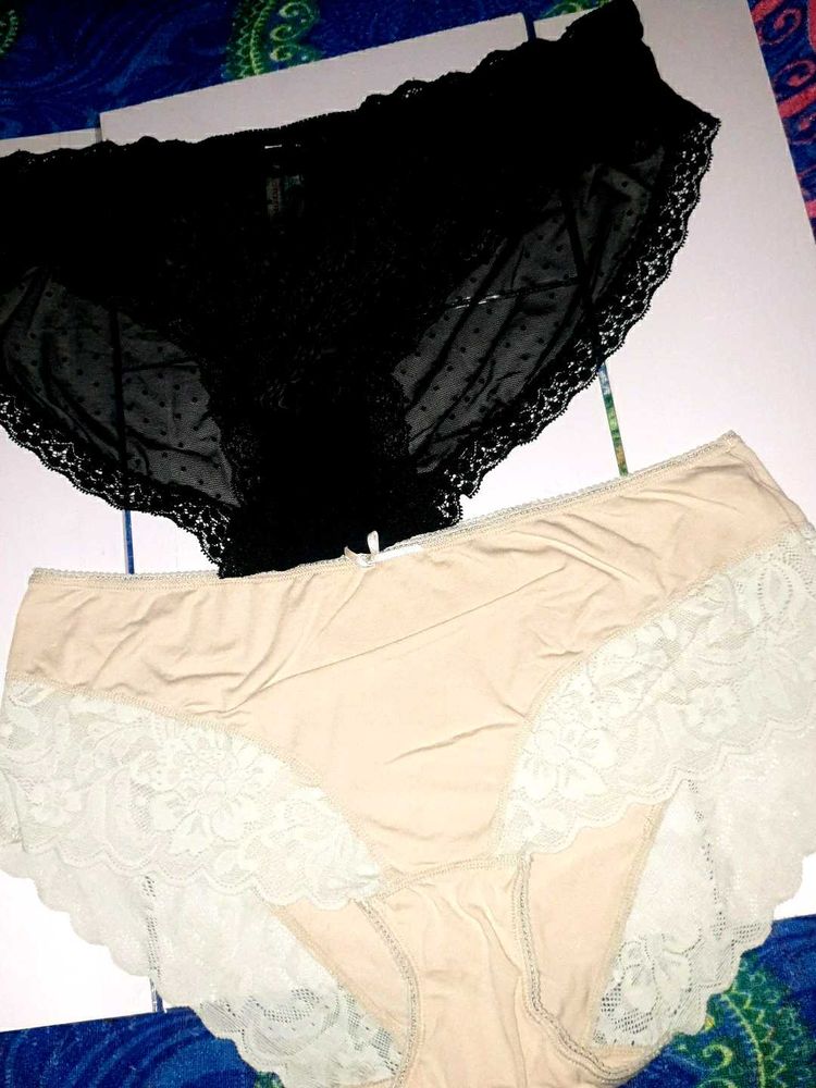 Lace Trimmed Panties - Pack of 2