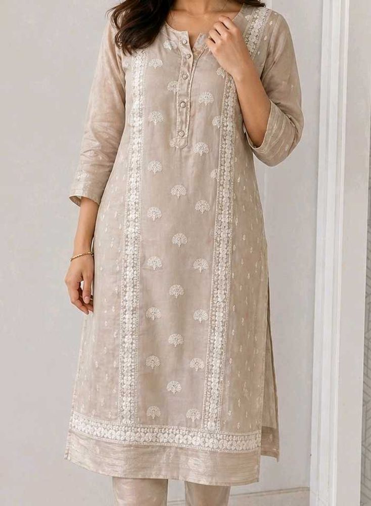 Elegant Embroidered tissue Kurta