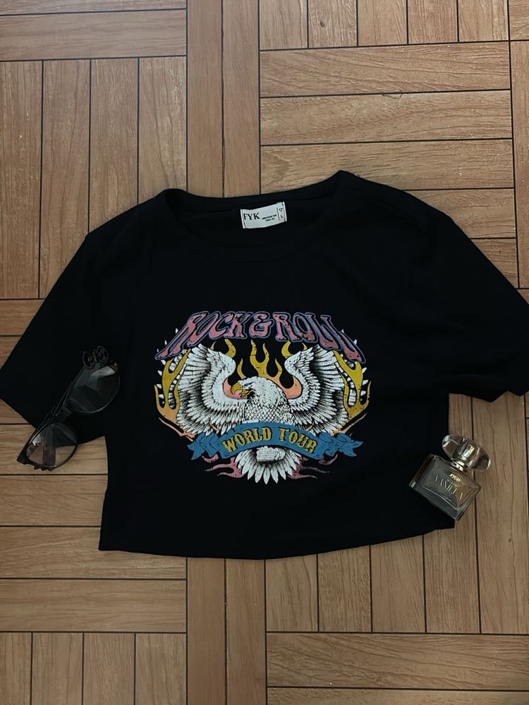 y2k rock and roll crop top