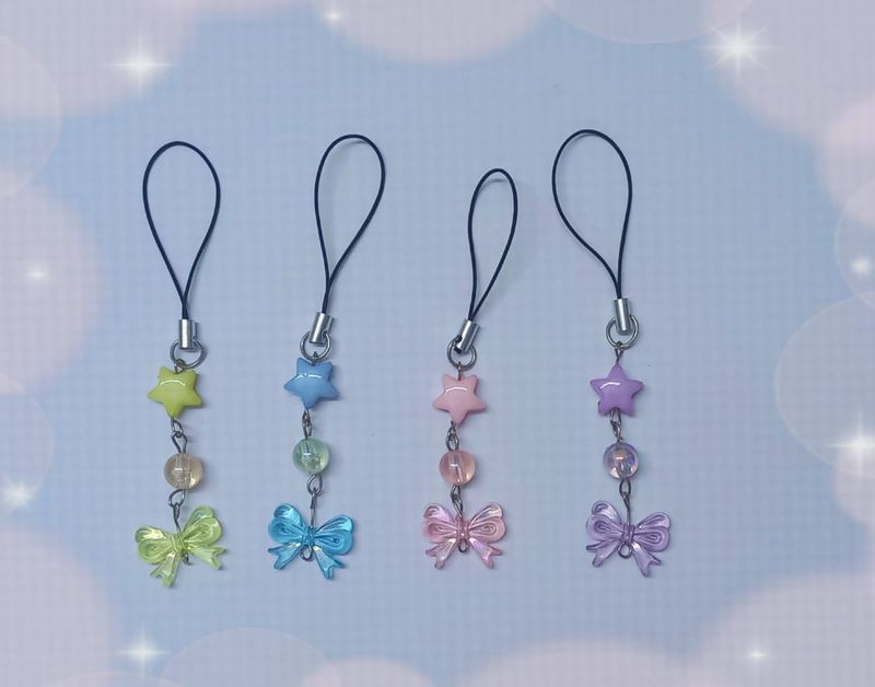 Cute Star &amp; Bow Phone Charms