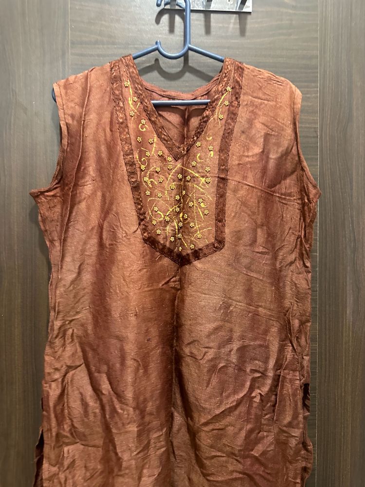 Chocolate Brown Kurti for ladies