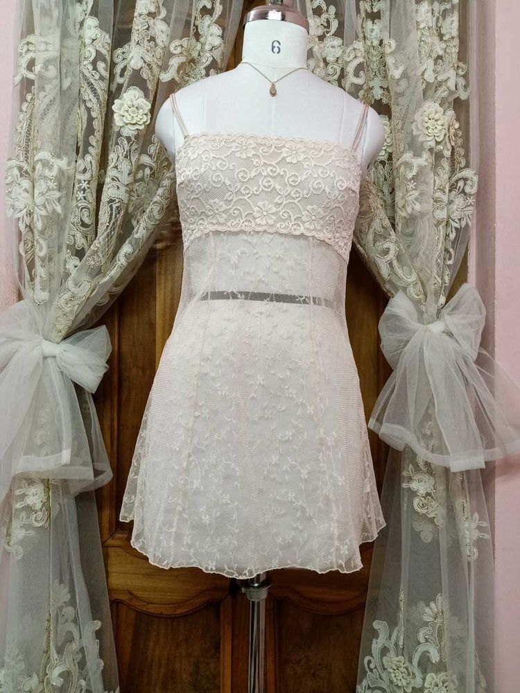Lace Spaghetti Strap Mini Dress