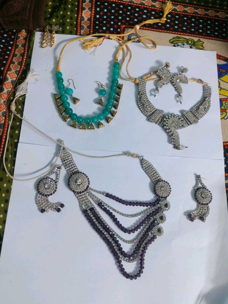 Designer Necklace and Earring Set 3 pair