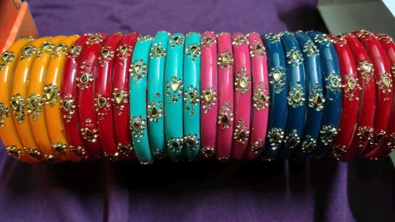 Colorful Kada Bangles Set of 6