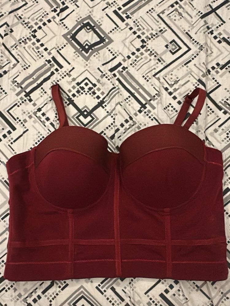 burgundy corset with pads