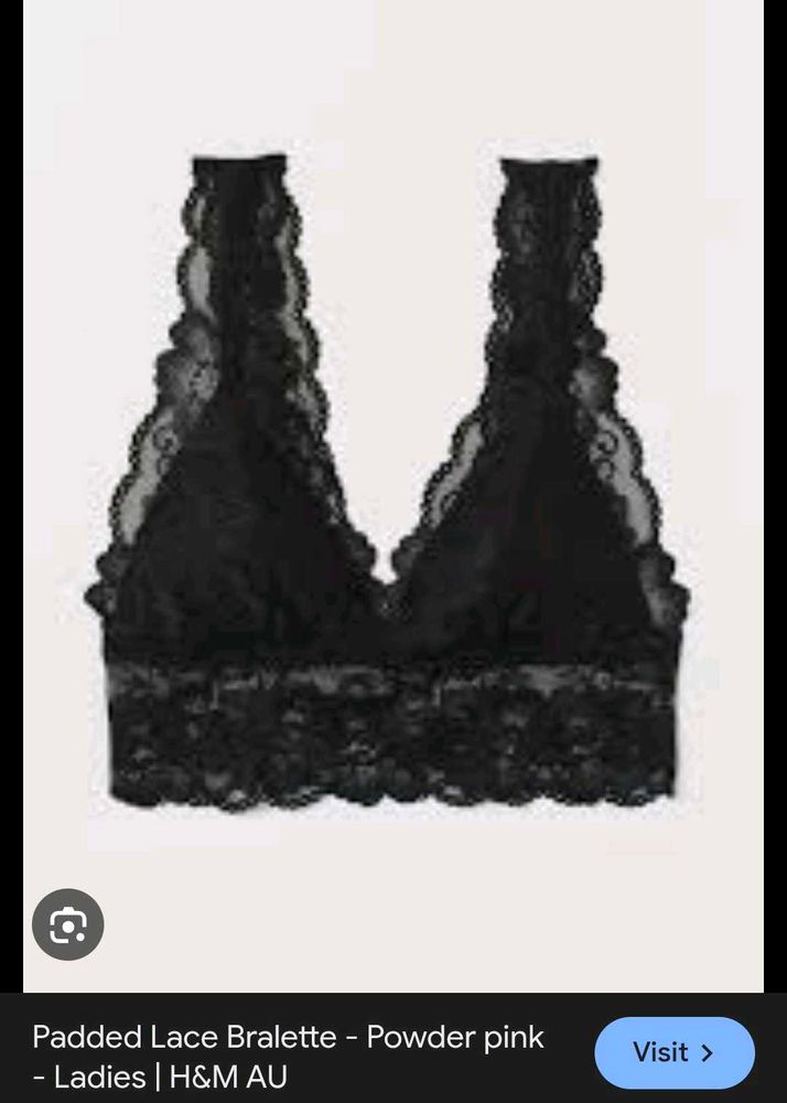 H&amp;M Elegant Black Lace Bralette