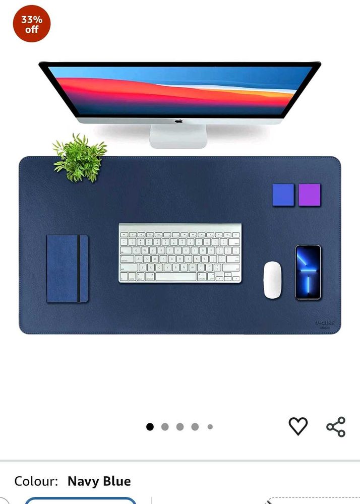 Large Navy Blue Desk Pad Mat