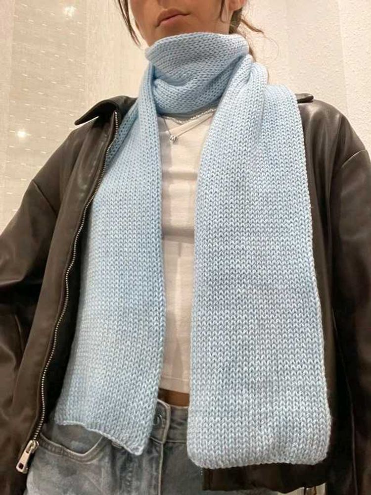 Baby Blue Knit Scarf