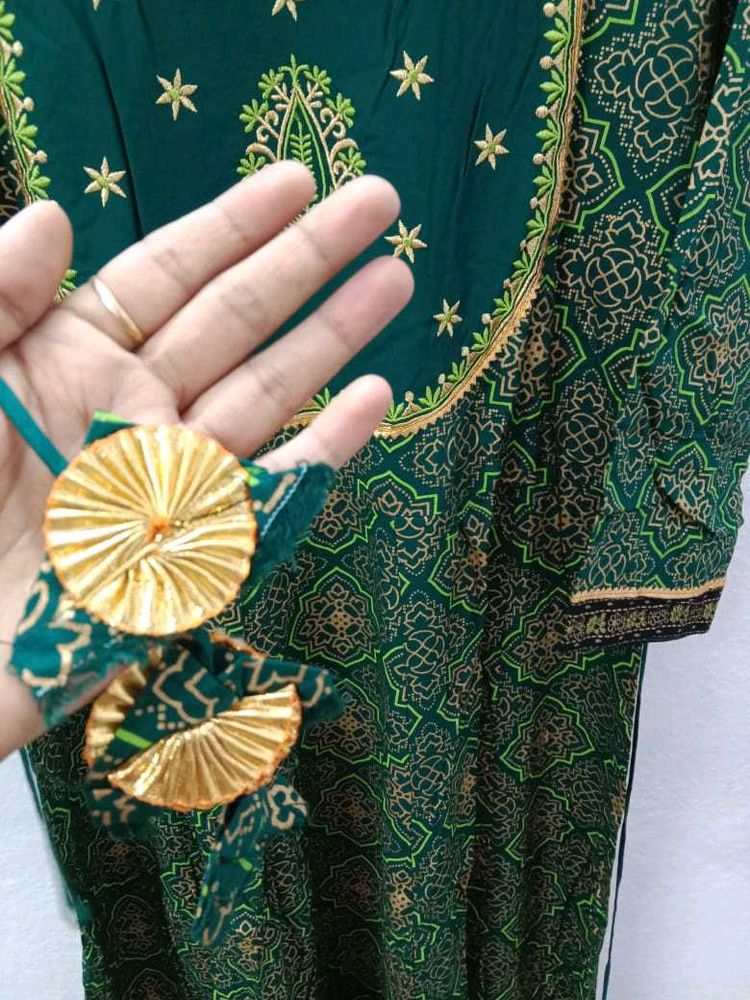 Green Embroidered Kurti