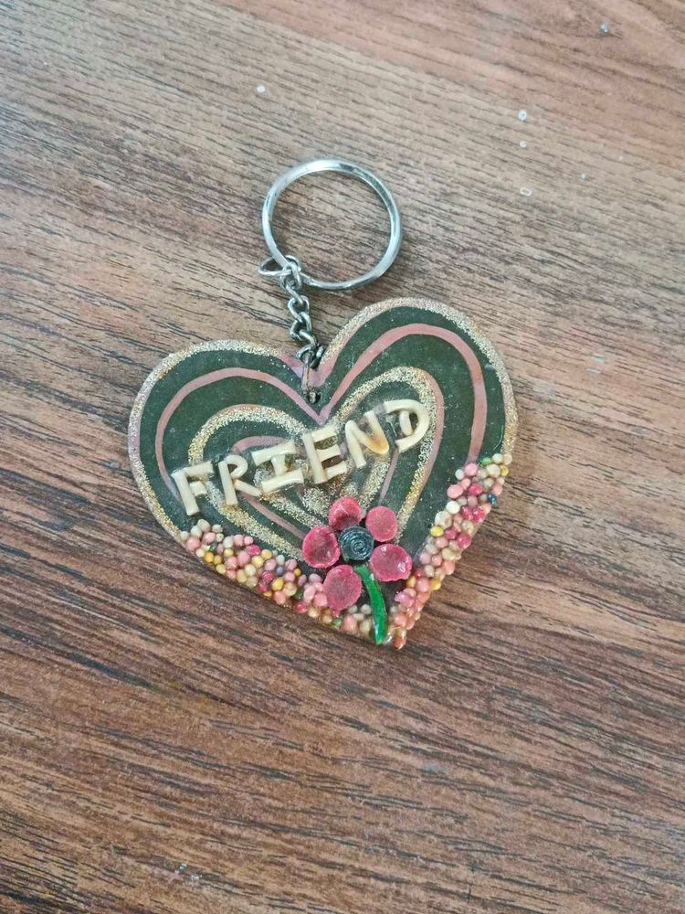 Heart "FRIEND" Keychain