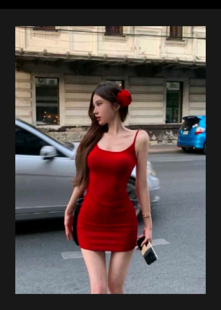 red cherry dress 34 inch strechible