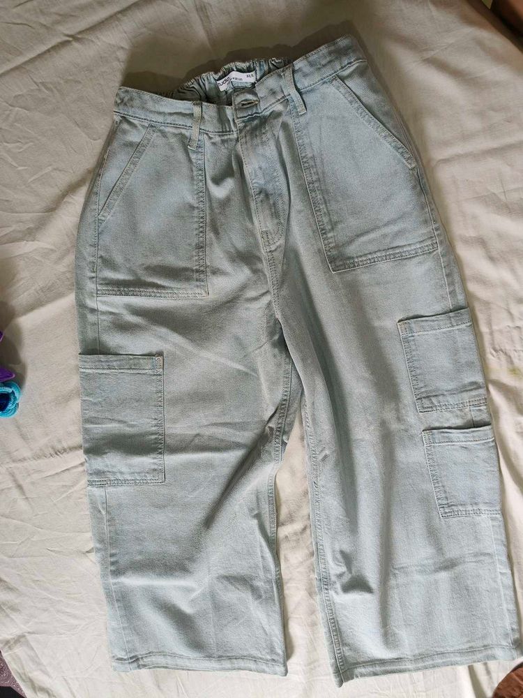 Light Wash Cargo Jeans