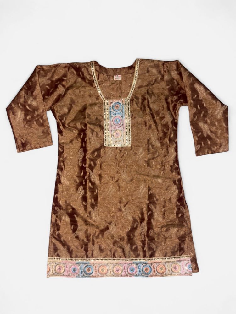 Beautiful Brown Embroidered Kurta