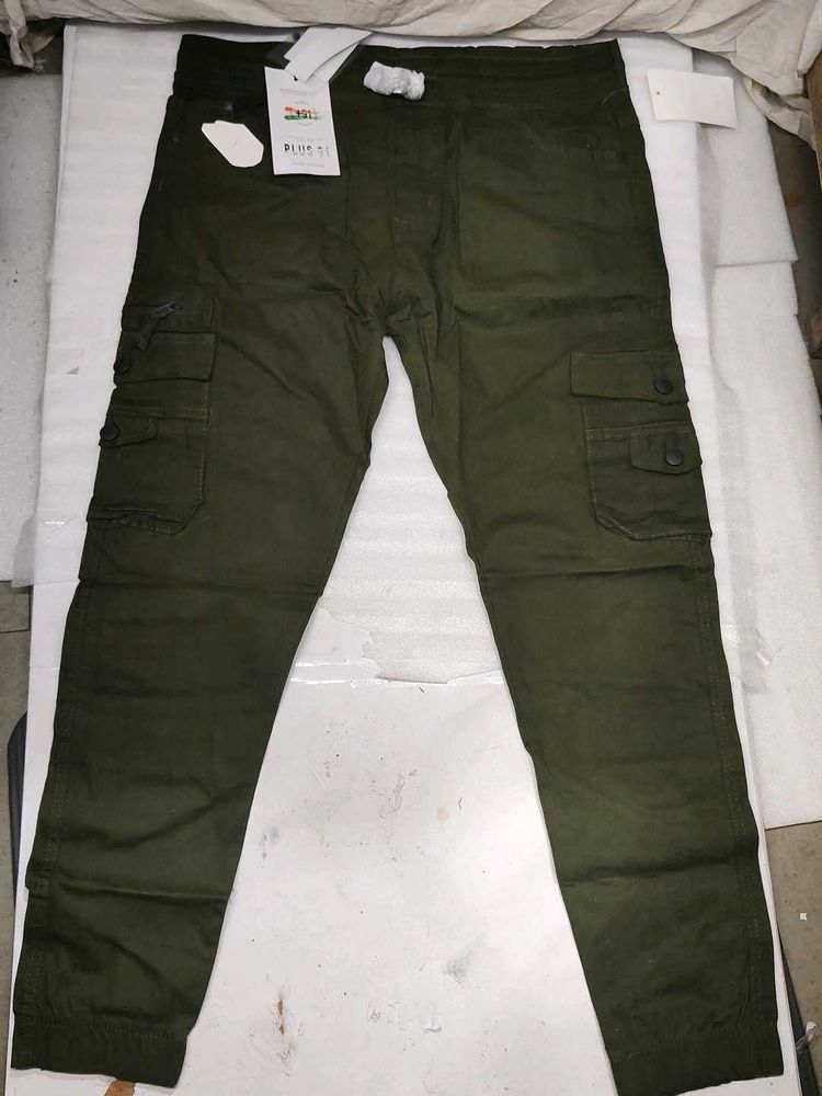 PLUS 91 Men's Olive Green Cargo Pants