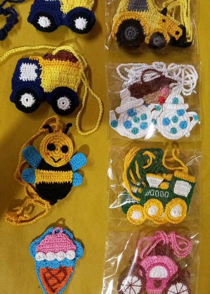 Handmade Crochet Charms - Vehicles, Animals &amp; More