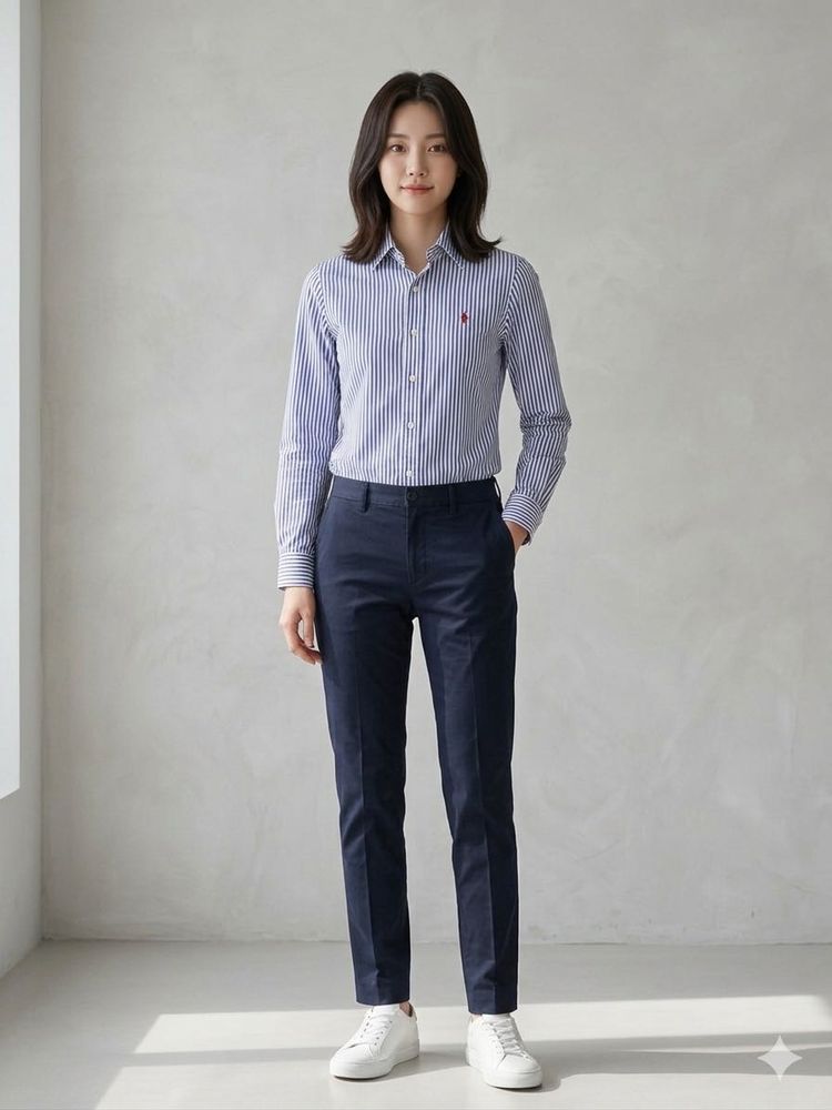 Ralph Lauren Girls/Women's Blue &amp; White Striped