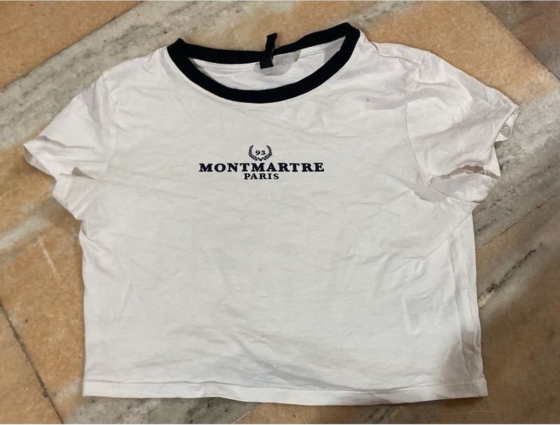 Montmartre Paris Cropped Graphic T-Shirt