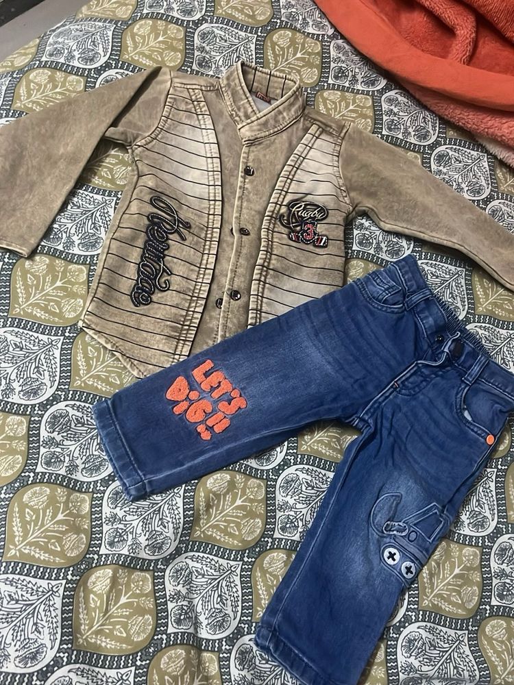 Cute Boys' Denim Outfit Set