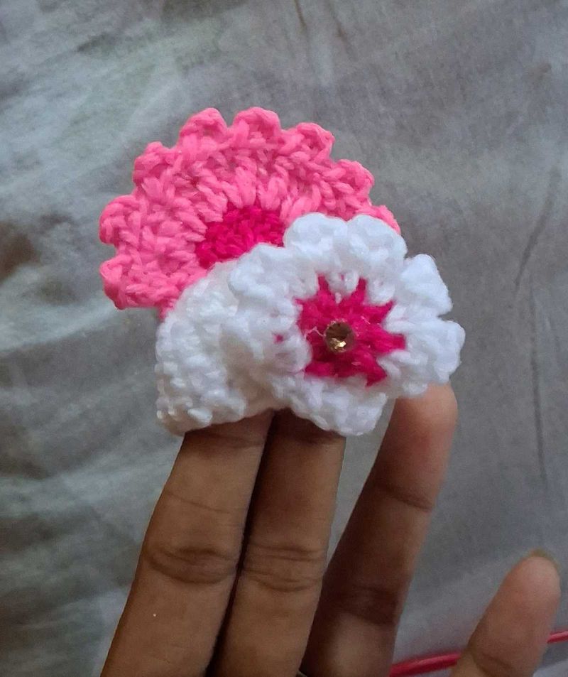 Handmade Crochet Flower Hair Clips