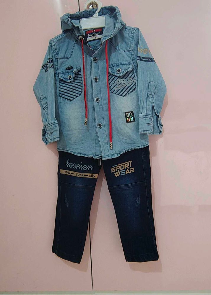 Denim Pant Shirt Set (12-18 Months Boy)