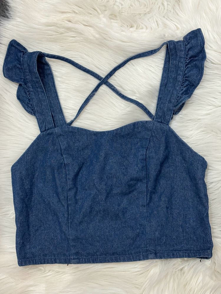 Denim Crop Top 💅💋