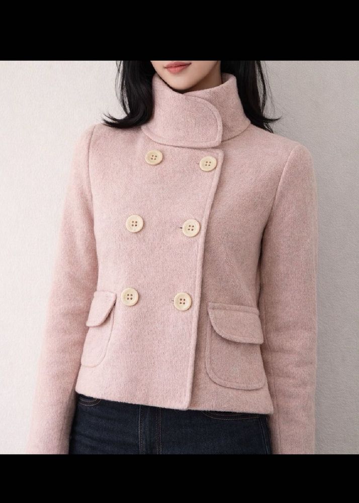 Pink Double-Breasted Coat