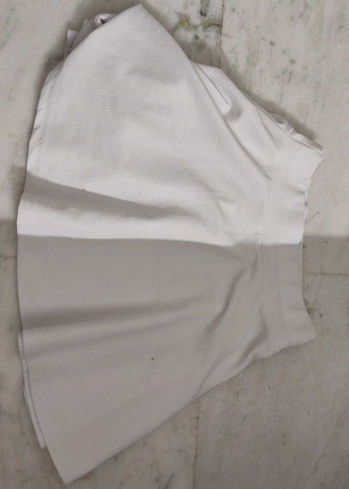 Chic White Flared Mini Skirt