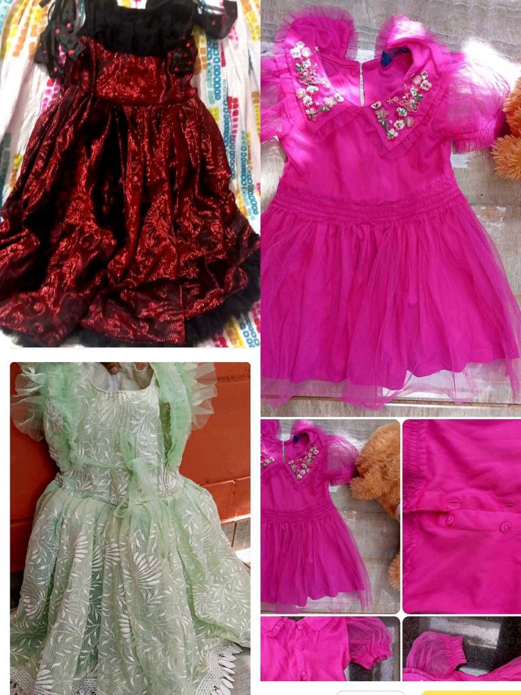 combo of 3 girl frock