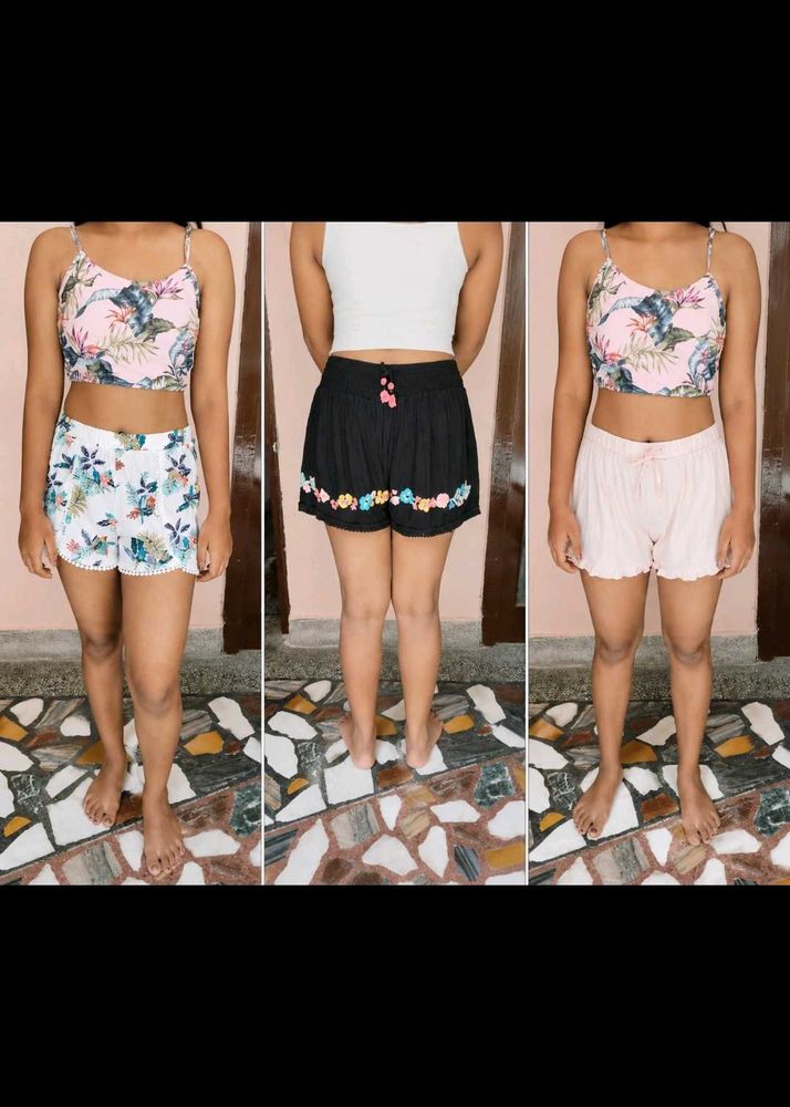 Floral Print Shorts Set of 3