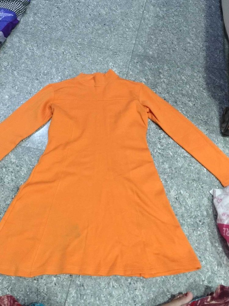 Orange Casual Dress