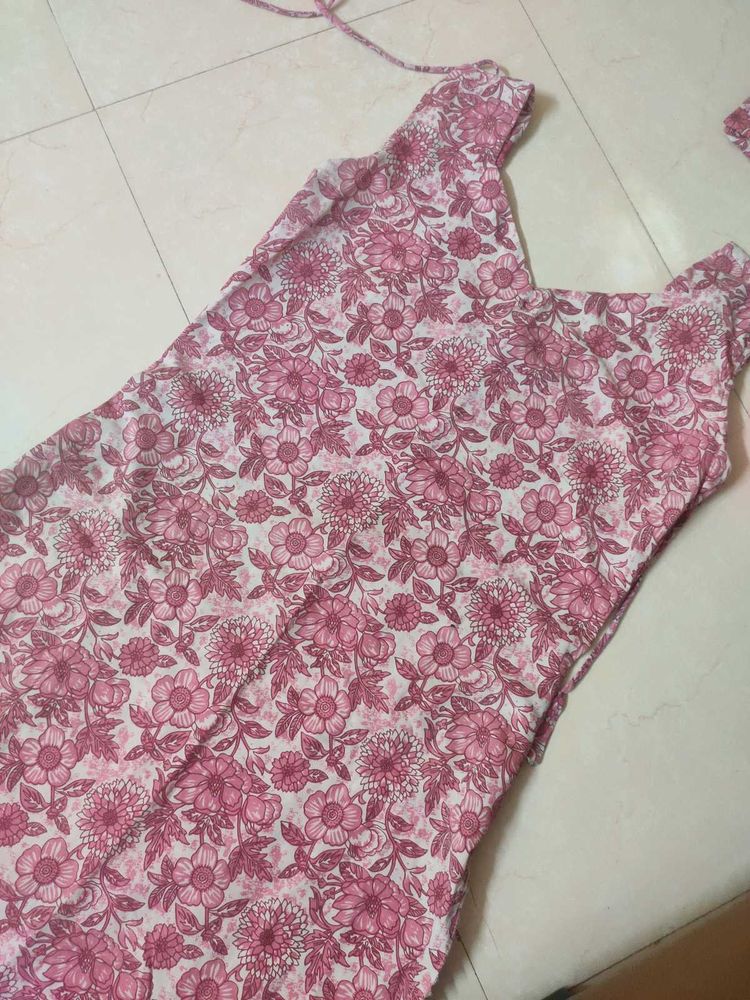Pretty Pink Floral Kurta set